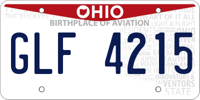 OH license plate GLF4215
