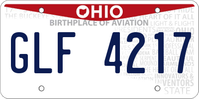 OH license plate GLF4217