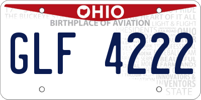 OH license plate GLF4222