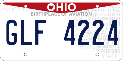 OH license plate GLF4224