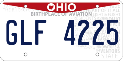 OH license plate GLF4225