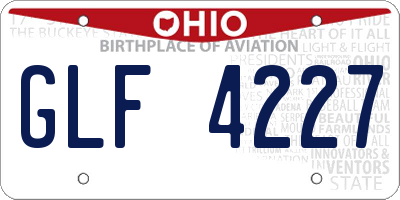 OH license plate GLF4227