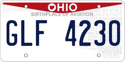 OH license plate GLF4230