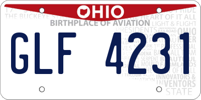 OH license plate GLF4231