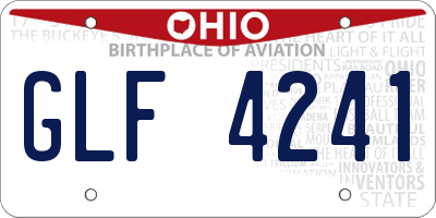 OH license plate GLF4241