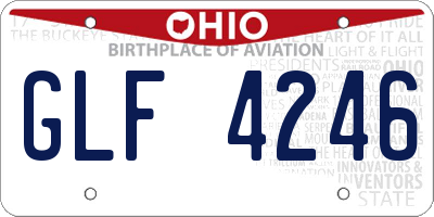 OH license plate GLF4246