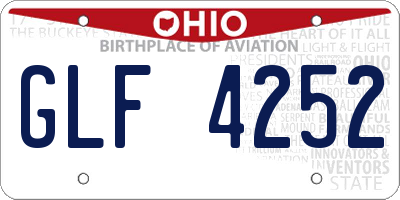 OH license plate GLF4252