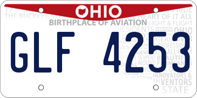 OH license plate GLF4253