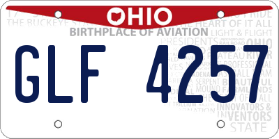 OH license plate GLF4257