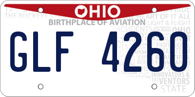 OH license plate GLF4260