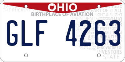 OH license plate GLF4263