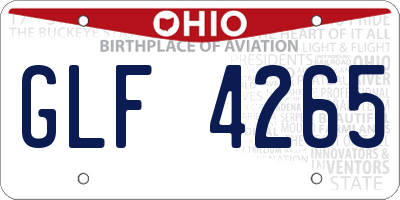 OH license plate GLF4265