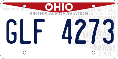 OH license plate GLF4273