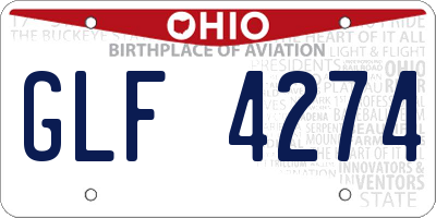 OH license plate GLF4274