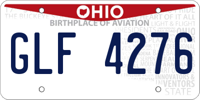 OH license plate GLF4276