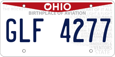 OH license plate GLF4277