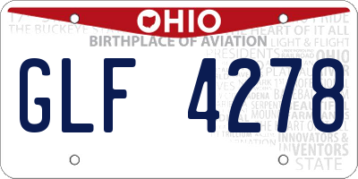 OH license plate GLF4278
