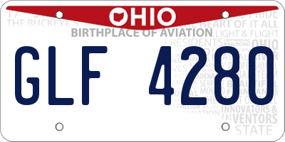 OH license plate GLF4280