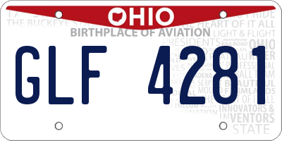 OH license plate GLF4281
