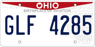 OH license plate GLF4285