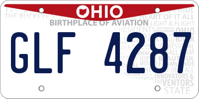 OH license plate GLF4287