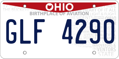 OH license plate GLF4290