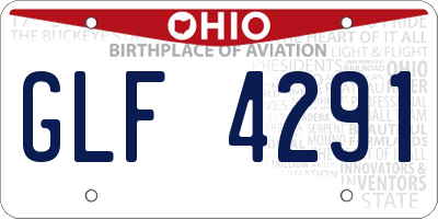 OH license plate GLF4291
