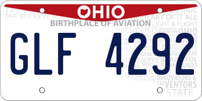 OH license plate GLF4292