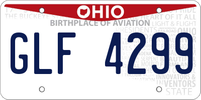 OH license plate GLF4299