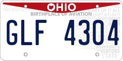 OH license plate GLF4304