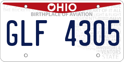 OH license plate GLF4305