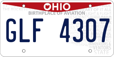 OH license plate GLF4307
