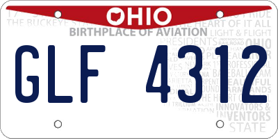 OH license plate GLF4312