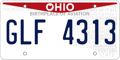 OH license plate GLF4313