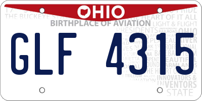 OH license plate GLF4315
