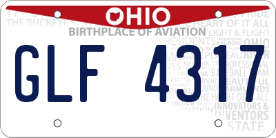 OH license plate GLF4317