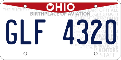 OH license plate GLF4320