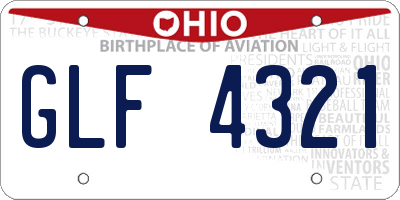 OH license plate GLF4321