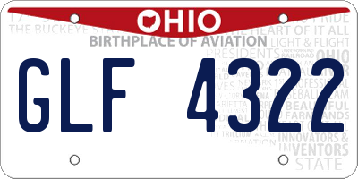 OH license plate GLF4322