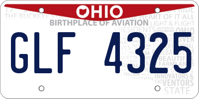 OH license plate GLF4325