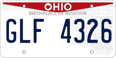 OH license plate GLF4326