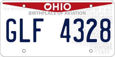 OH license plate GLF4328