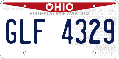 OH license plate GLF4329
