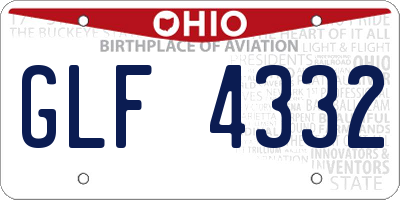 OH license plate GLF4332