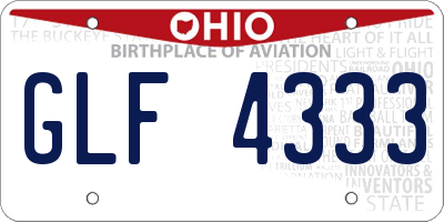 OH license plate GLF4333