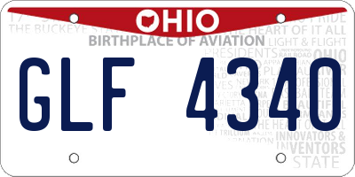 OH license plate GLF4340