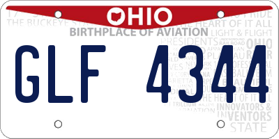 OH license plate GLF4344