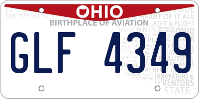 OH license plate GLF4349