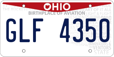OH license plate GLF4350
