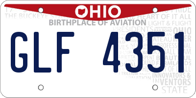 OH license plate GLF4351